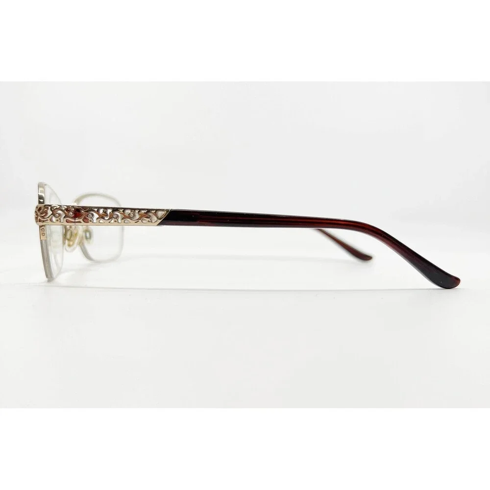 Sophia Loren Beau Rivage 63 Eyeglasses Womens Burgundy Gold Filigree 50-18-135